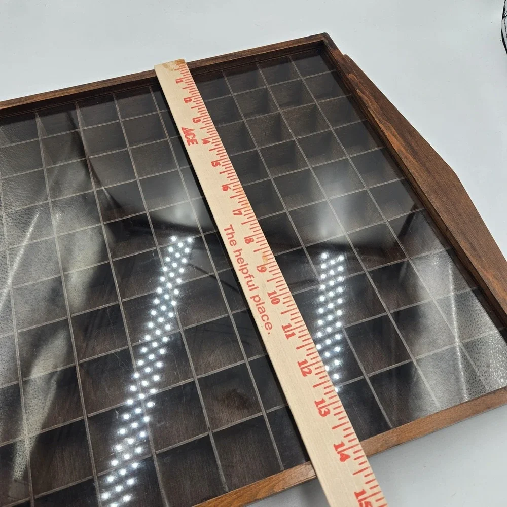 Vtg Miniatures Display Case Cabinet Wood Sliding Plexiglass Front 100 Cubbies